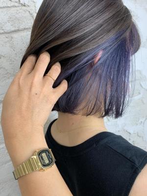 インナーカラー、ブルーバイオレット、池袋