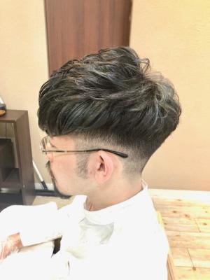 メンズハイライト　ブルー　フェード