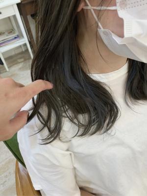 お客様スタイル☆チラッとインナーネイビーブルー
