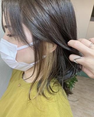 お客様スタイル☆チラっとポイントインナーカラー