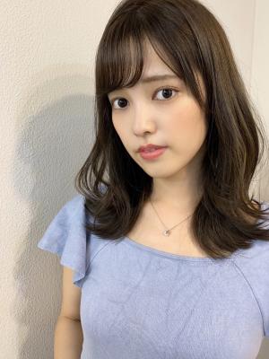 【山田】流しバング小顔外ハネくびれミディy162