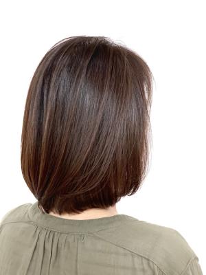 《QUALIS》小顔毛流れナチュラルブラウンミディアムボブ