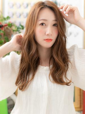 アシンメトリー外国人風フリンジウェーブ　ローライト