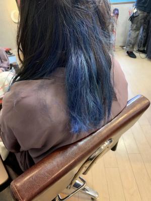 インナーカラー☆ネイビーブルー