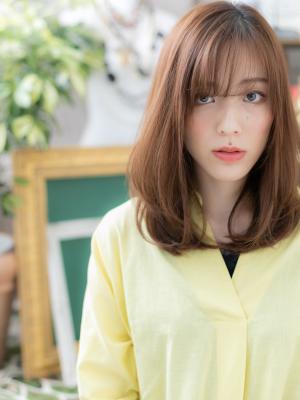 大人かわいいシースルーバングワンカール ひし形シルエット 大人かわいいシースルーバングワンカール ひし形シルエット