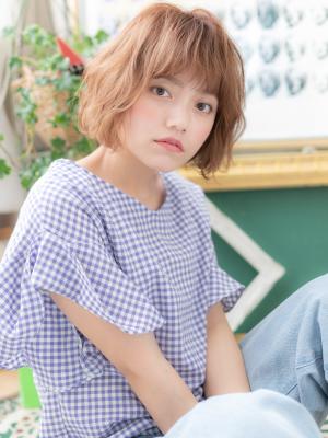 ゆるふわ質感☆大人かわいいくせ毛風小顔ボブ　抜け感ヘア