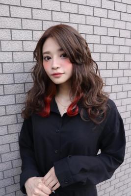 Lia＆汐見悠佑　小顔カット＋インナーカラー