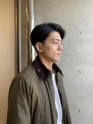 クラシック七三ツーブロアップバング