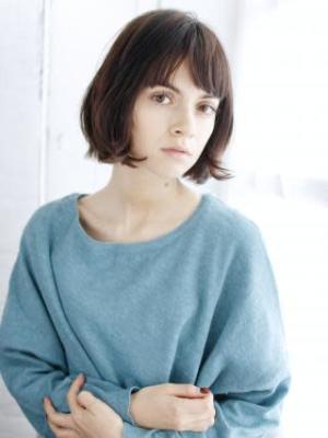 セミウエットのニュアンスカールボブ