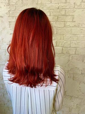 赤髪でガーリーなスタイルに！cherry red 8001