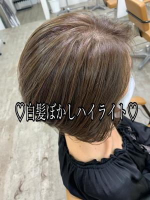 白髪ぼかしハイライト、イルミナカラー、池袋