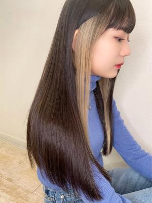 【山田】髪質改善ツヤサラロングインナーカラーy196