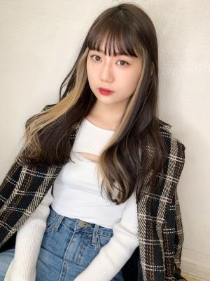 【山田】インナーカラー大人カジュアルロングウェーブy197