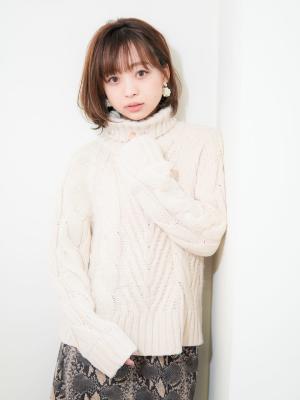 大人シンプルな透け感ボブ【WbyGRITTERs 水上】