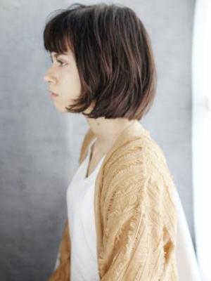 セミウエットのニュアンスカールボブ