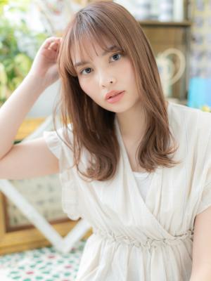 外国人風オリーブカラーナチュラルストレート ストカール 外国人風オリーブカラーナチュラルストレート ストカール