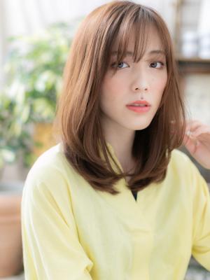 大人かわいいシースルーバングワンカール　ロングボブ