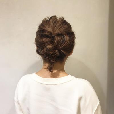 ボブで編み下ろしアレンジ