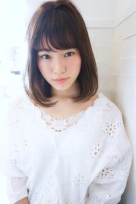 鎖骨ミディアム小顔ストレートボブ♪