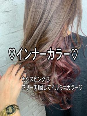 インナーカラー、ピンクパープル、池袋、透明感 インナーカラー、ピンクパープル、池袋、透明感のイメージ画像