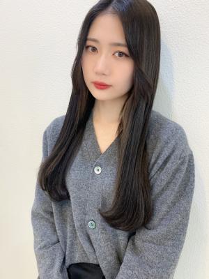 【山田】韓国風ロングストレート大きめカールオルチャンヘア