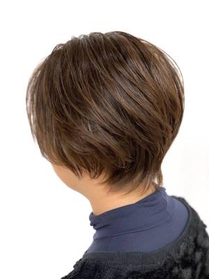 小顔ショート/艶カラー/ショコラベージュ/白髪染め/40代5 小顔ショート/艶カラー/ショコラベージュ/白髪染め/40代5