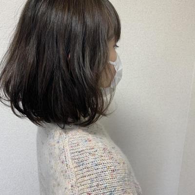 脱・白髪染め☆透明感グレージュボブ