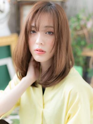 大人かわいいシースルーバングワンカール 　ニュアンス