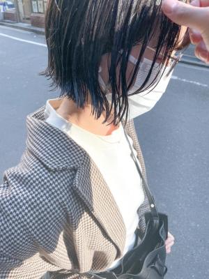 小顔切りっぱなしボブまるみくびれショート横浜23