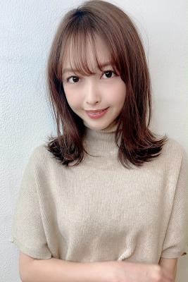 【重山】外ハネレイヤー小顔バングミディ