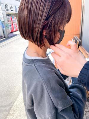 小顔切りっぱなしボブまるみくびれショート横浜2