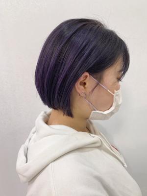 パープル×ショートボブ【クスダ】
