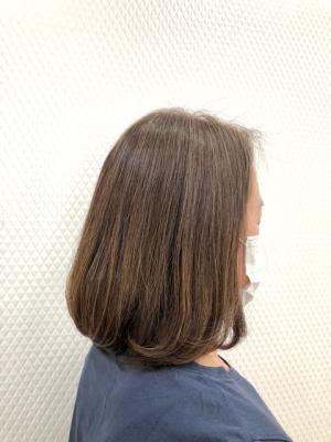 40代50代60代/白髪染め/ワンレンボブ/ベージュブラウン 40代50代60代/白髪染め/ワンレンボブ/ベージュブラウン