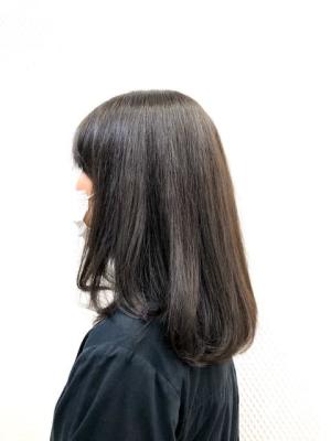 前上がり/小顔/ワンレン/黒髪/ワンカール/30代40代/