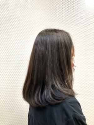 前上がり/小顔/ワンレン/黒髪/艶カラー/ワンカール/30代 前上がり/小顔/ワンレン/黒髪/艶カラー/ワンカール/30代