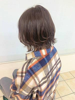 外ハネ/無造作/ミディアム/くせ毛風/30代40代/