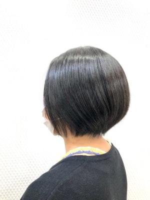 小顔/ショート/ショートボブ/黒髪/白髪染め/40代50代