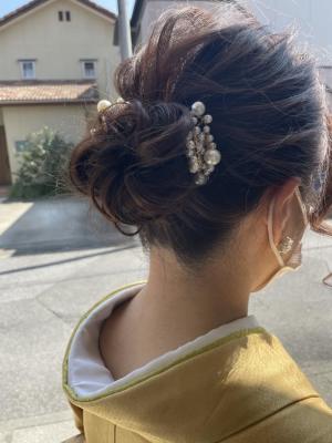 お着物シニヨンヘアー