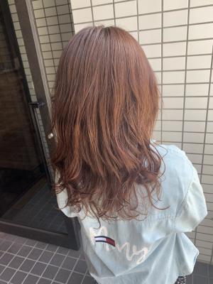 デジタルパーマ×オレンジカラー