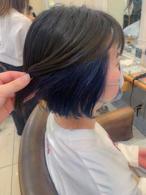 インナカラー　イヤリングカラー　ブルー　ラベンダーブルー