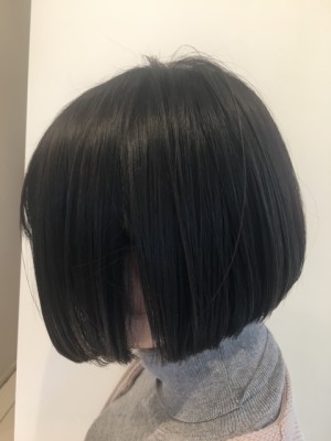 まとまるパッツンボブ×縮毛矯正