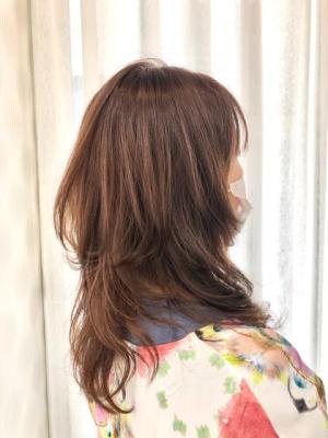 くびれウルフ/レイヤー/30代40代50代/小顔/デジパー