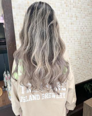★バレイヤージュ×プラチナシルバーベージュ★