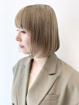 ブロンド/ケアブリーチ/イメチェン/レイヤーカット/小顔