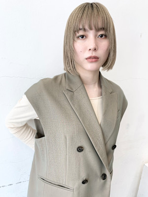 ブロンド/ケアブリーチ/イメチェン/レイヤーカット/小顔