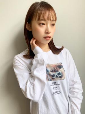 【山田】ツヤストレート切りっぱなし外ハネミディy270