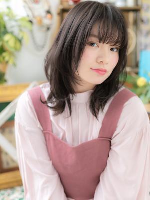 黒髪が大人かわいい◎シースルー抜け感ミディ　プリカール