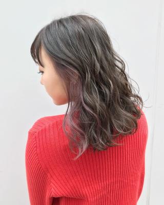 シークレットカラー くすみピンク アッシュグレージュ