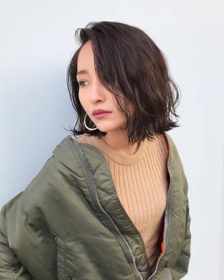 TAKUYA 切りっぱなしボブ×コバルトグレージュ