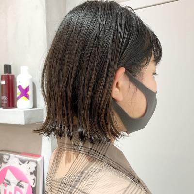 【YOKE】 シアーカラーアッシュベージュ外ハネボブ